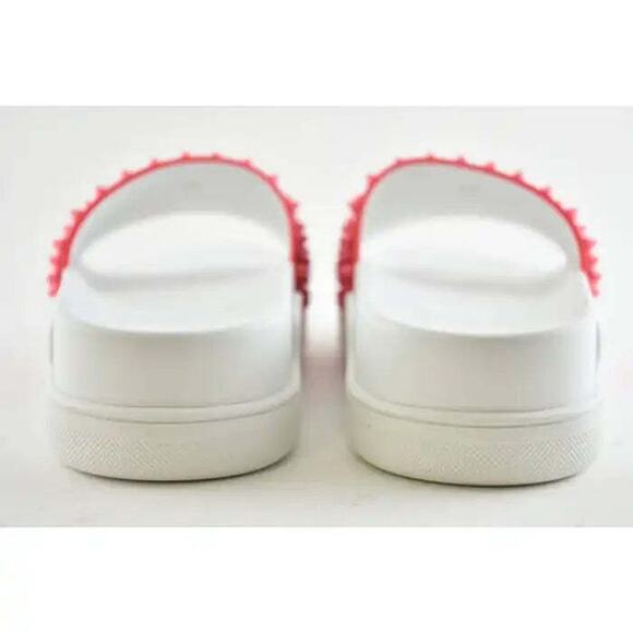 Christian Louboutin Pool Fun Donna Flat Pink White Platform Slide Sandal 39.5 - Picture 11 of 12